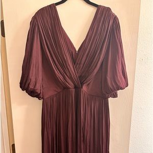 Banana Republic plum pleated maxi dress